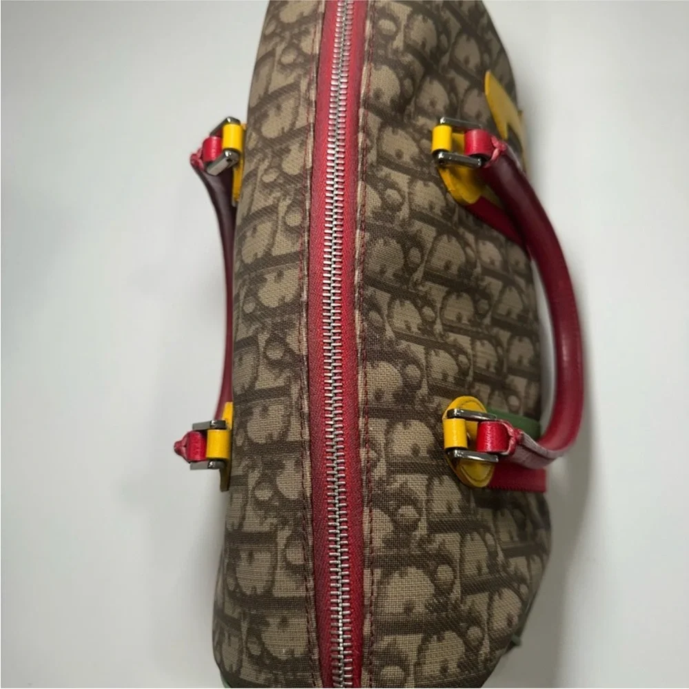 Dior Brown and Red Monogram Bag - Picture 2 of 7